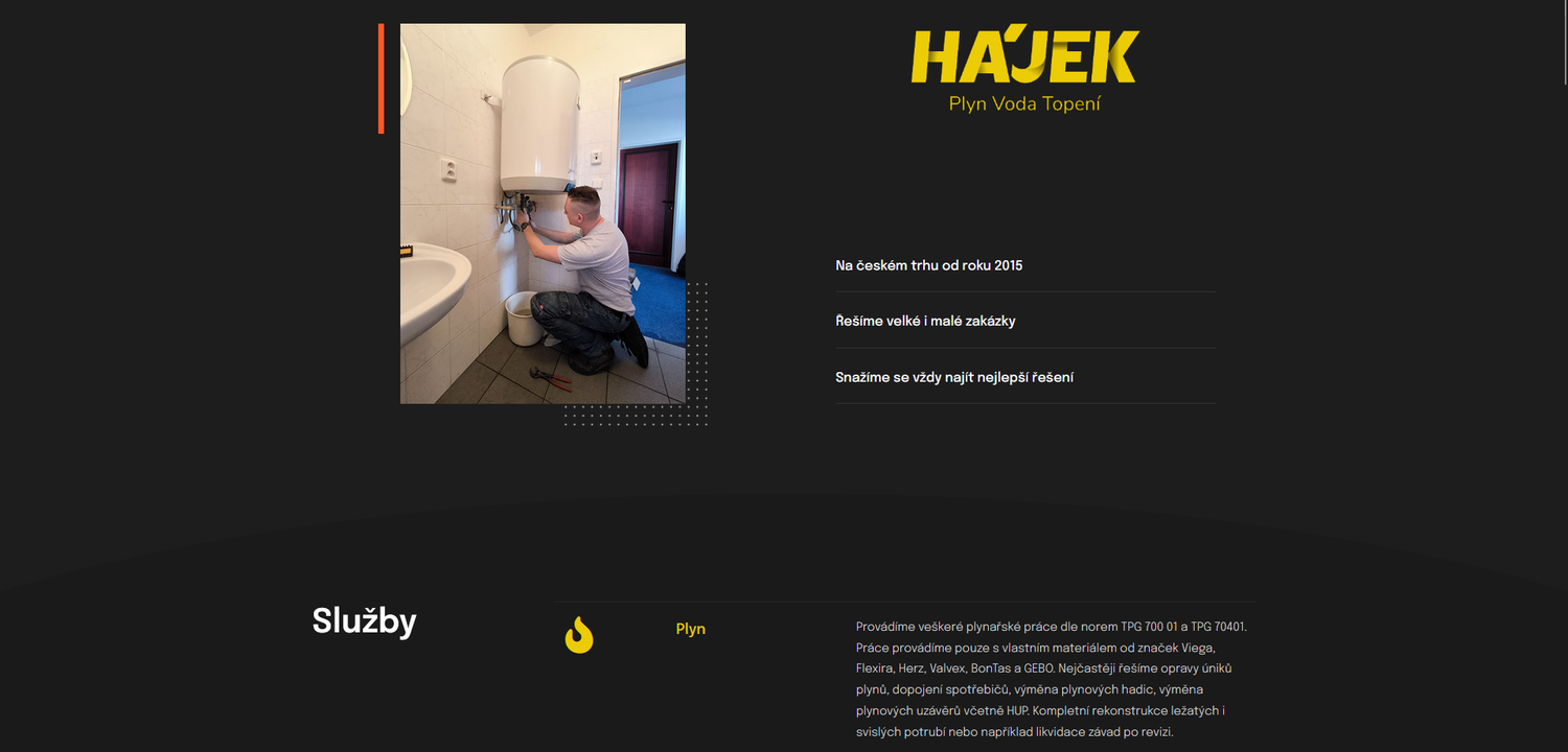 Microsite - Jednostránkový prezentační web